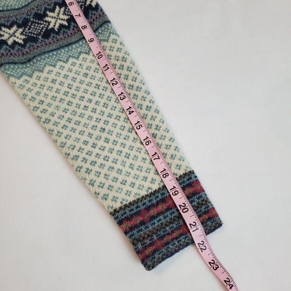 Eagles Eye Wool Sweater Size S Nordic Pewter Clasp Snowflake Fair Isle Blue - Picture 6 of 6